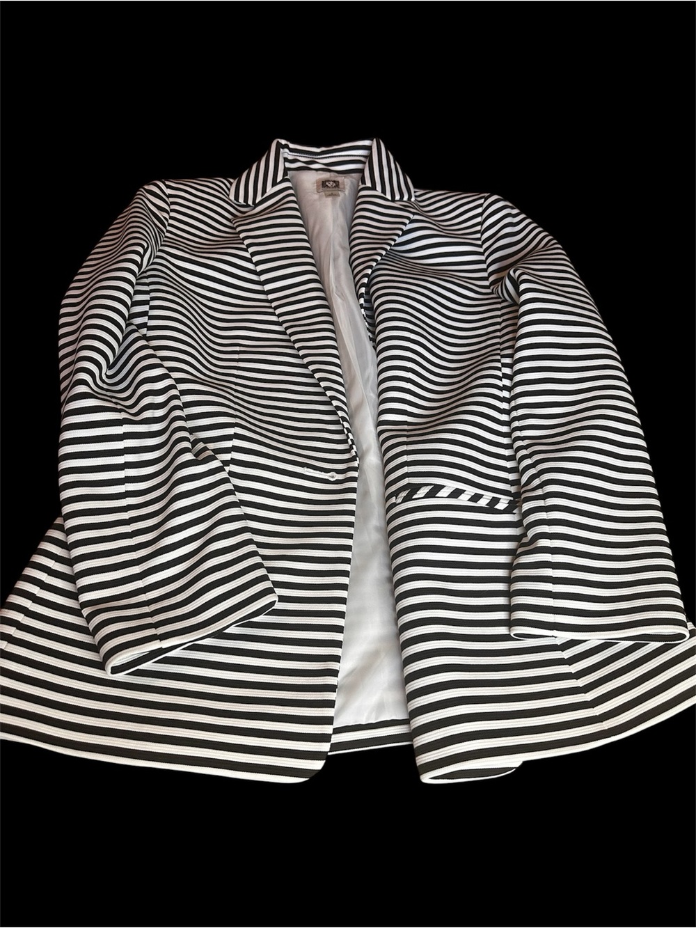 Anne Klein Black & White Striped Blazer